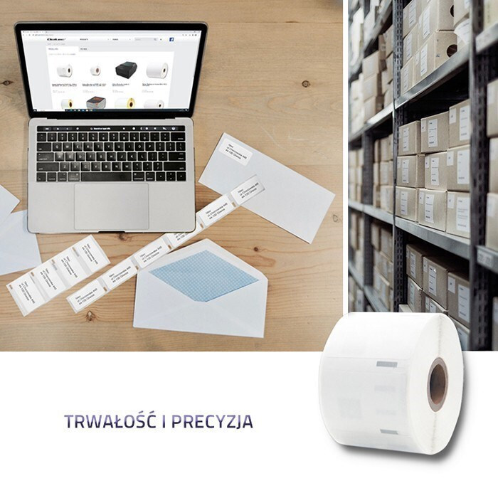 Qoltec LW-11354 S0722540 1000 Αυτοκόλλητες Ετικέτες σε Ρολό για Εκτυπωτή Ετικετών 57x32mm - Image 5