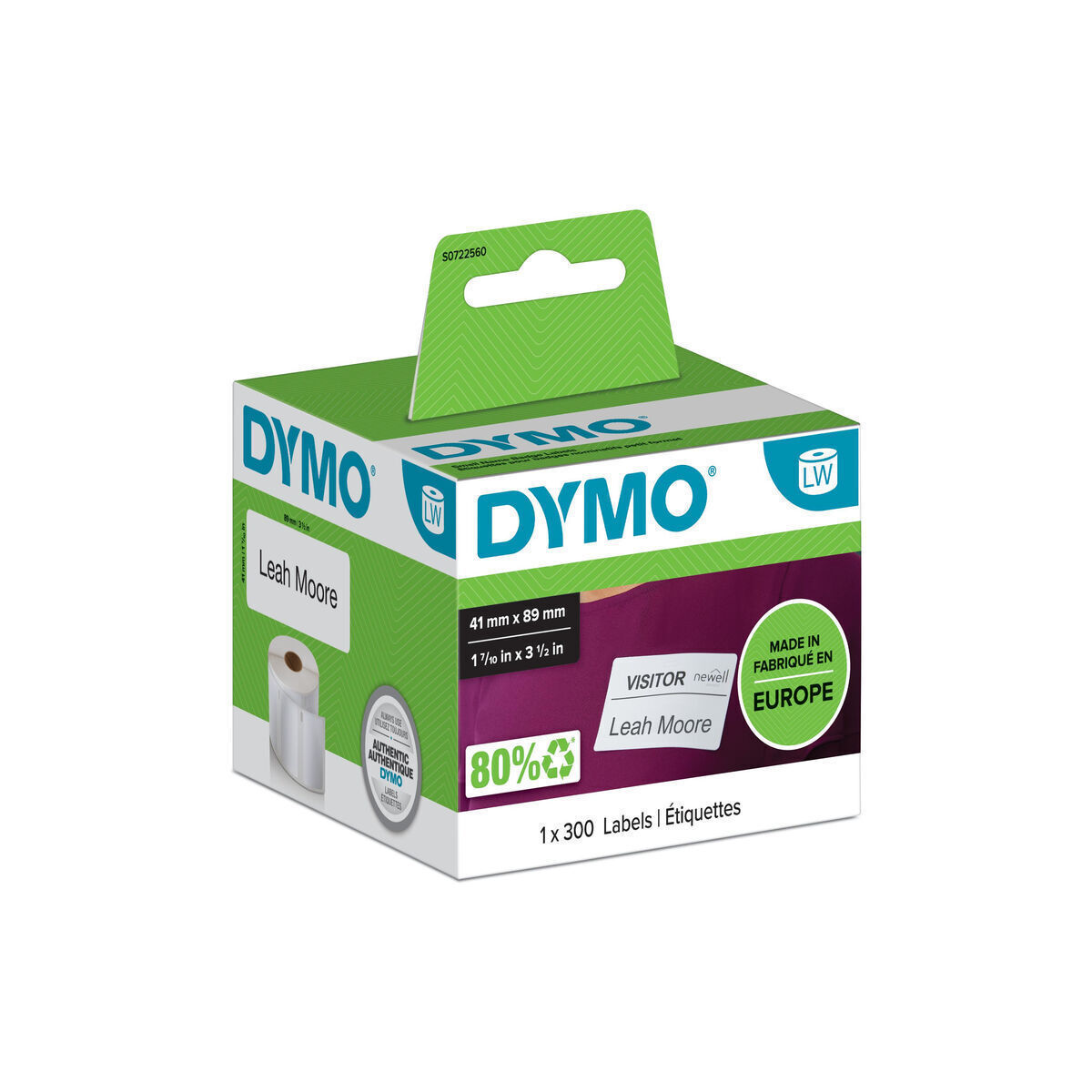 Dymo 11356 300 Αυτοκόλλητες Ετικέτες σε Ρολό για Εκτυπωτή Ετικετών 89x41mm - Image 3