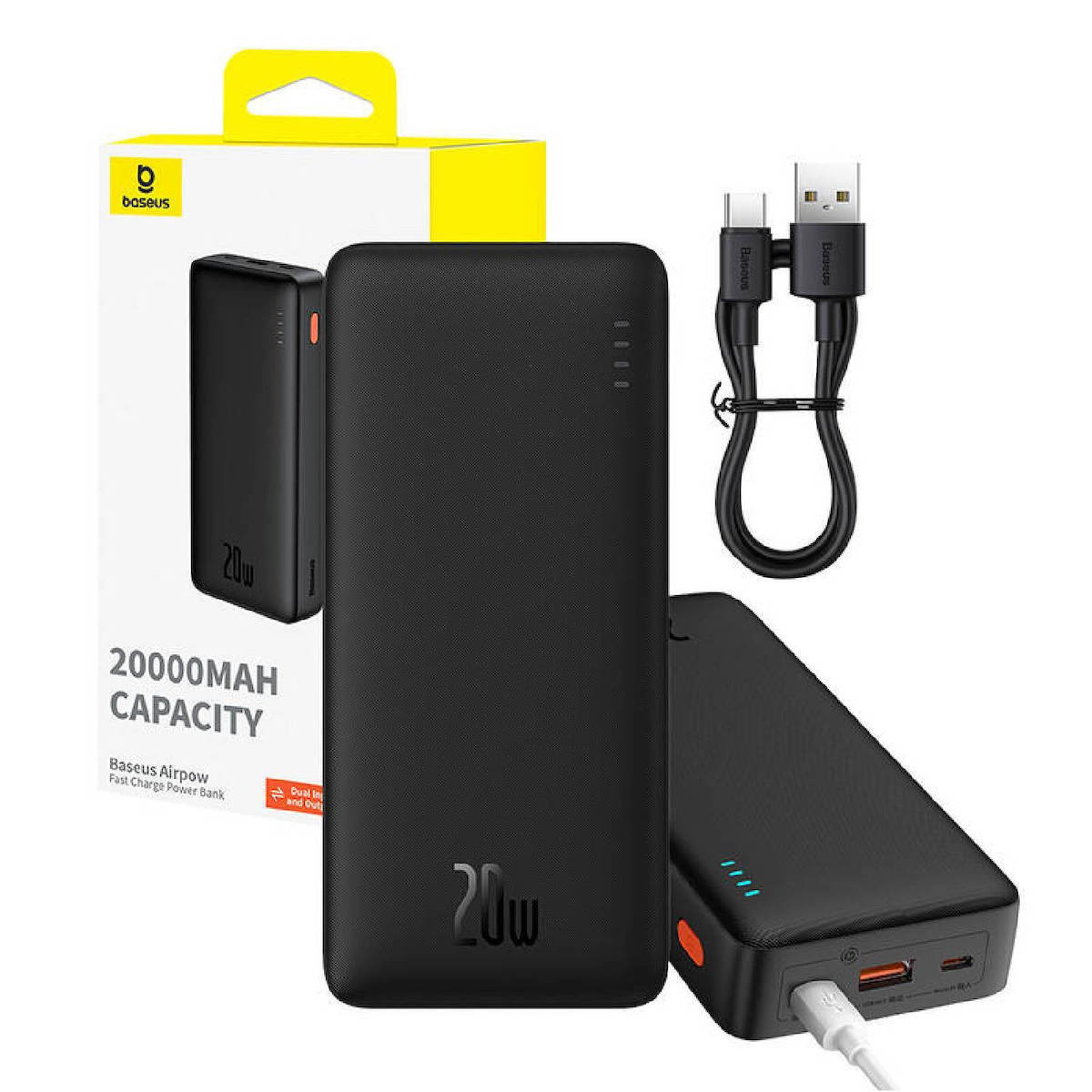 Baseus Airpow Power Bank 20000mAh 20W με Θύρα USB-A και Θύρα USB-C Μαύρο - Image 6