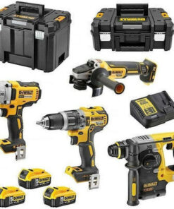 Alternative view of Dewalt DCK422P3T Σετ Γωνιακός Τροχός, Κρουστικό Δραπανοκατσάβιδο, Μπουλονόκλειδο & Πιστολέτο 18V με 3 Μπαταρίες 5Ah και Θήκη