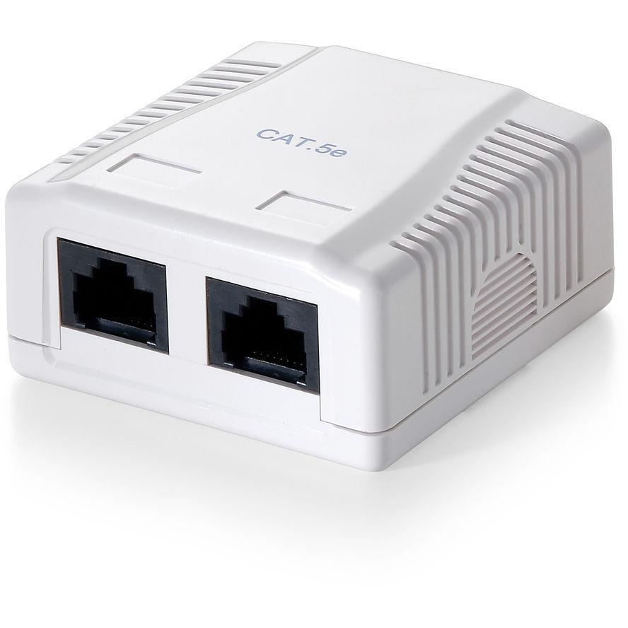 Equip Εξωτερική Διπλή Πρίζα Δικτύου RJ45 Τύπου Cat6 σε Λευκό Χρώμα 235212
