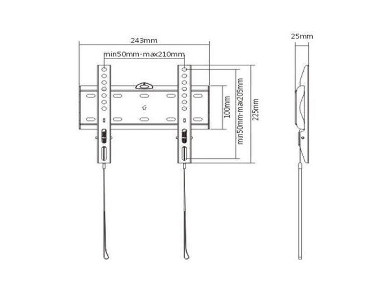 Gembird WM-42F-01 Βάση Τηλεόρασης Τοίχου έως 42" και 30kg - Image 5