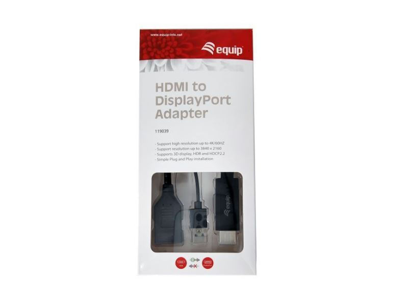 Equip Μετατροπέας HDMI / USB-A male σε DisplayPort female 1τμχ 119039 - Image 2