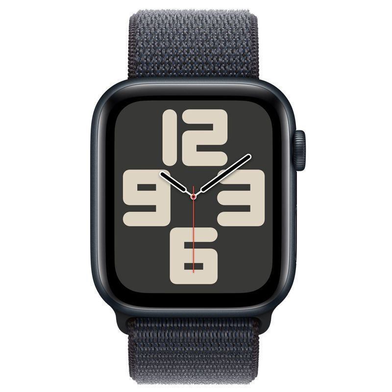 Apple Watch SE 2024 Cellular Aluminium 44mm Αδιάβροχο με eSIM και Παλμογράφο (Midnight με Midnight Sport Loop (M/L)) - Image 2