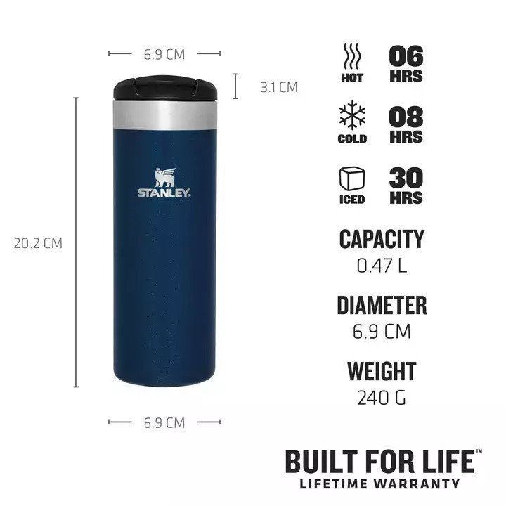 Stanley AeroLight Transit Mug Ποτήρι Θερμός Ανοξείδωτο BPA Free 470ml Hammertone Green 10-10787-202 - Image 3