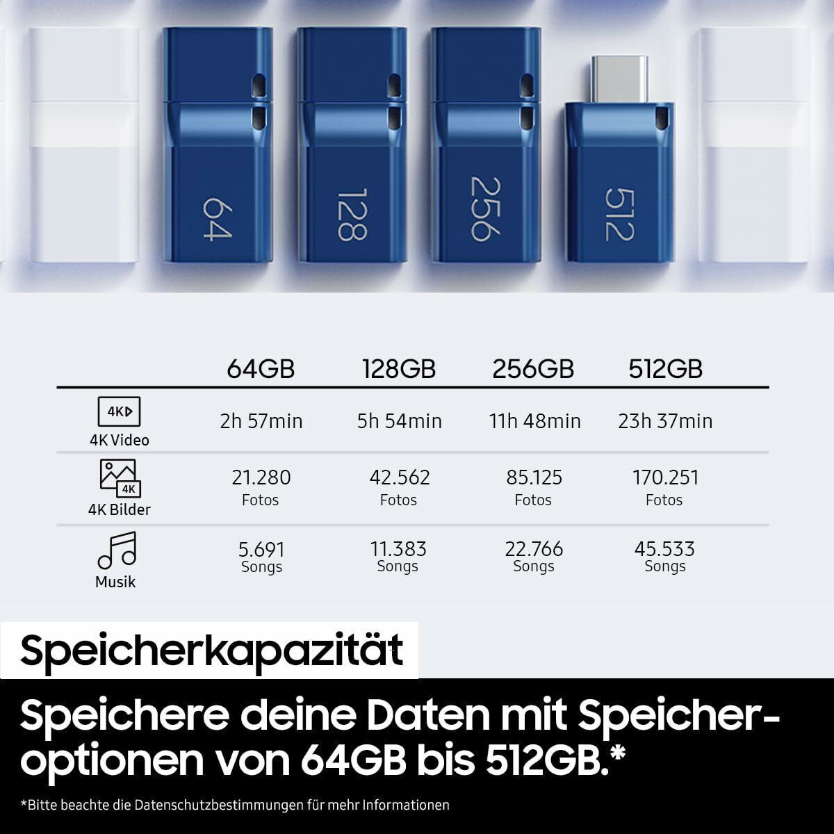 Samsung 512GB USB 2.0 Stick Γκρι - Image 4