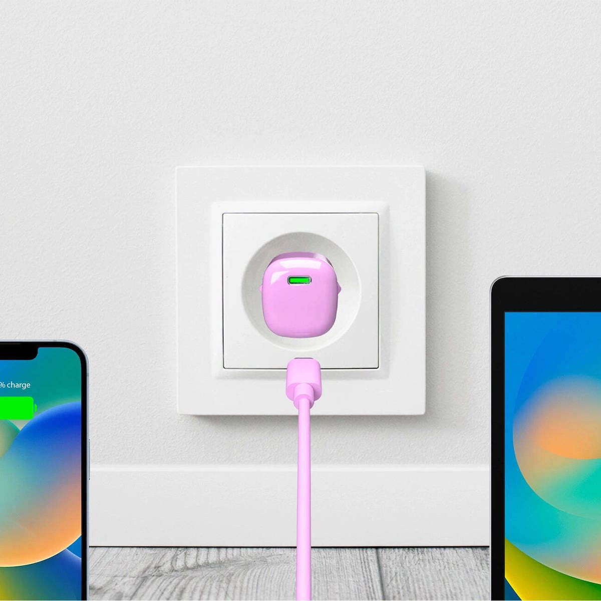 Puro Φορτιστής Χωρίς Καλώδιο GaN με Θύρα USB-C 20W Power Delivery Ροζ (PUFCMTCUSBC20WGPINK) - Image 3