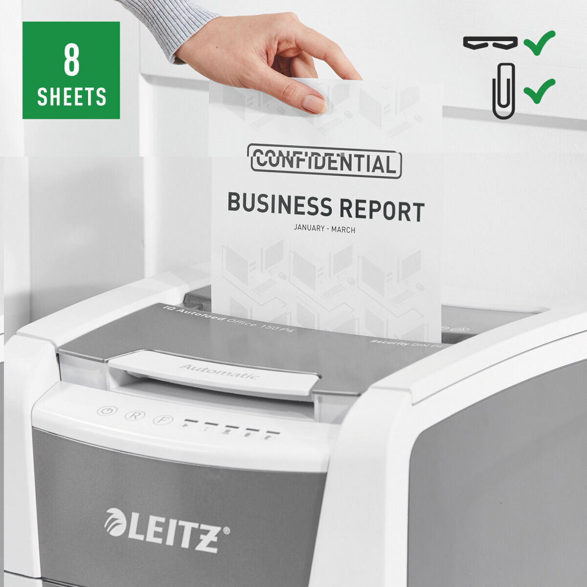 Leitz Καταστροφέας Εγγράφων Micro Cut 150 Φύλλων με Κάδο 44lt 80130000 - Image 6