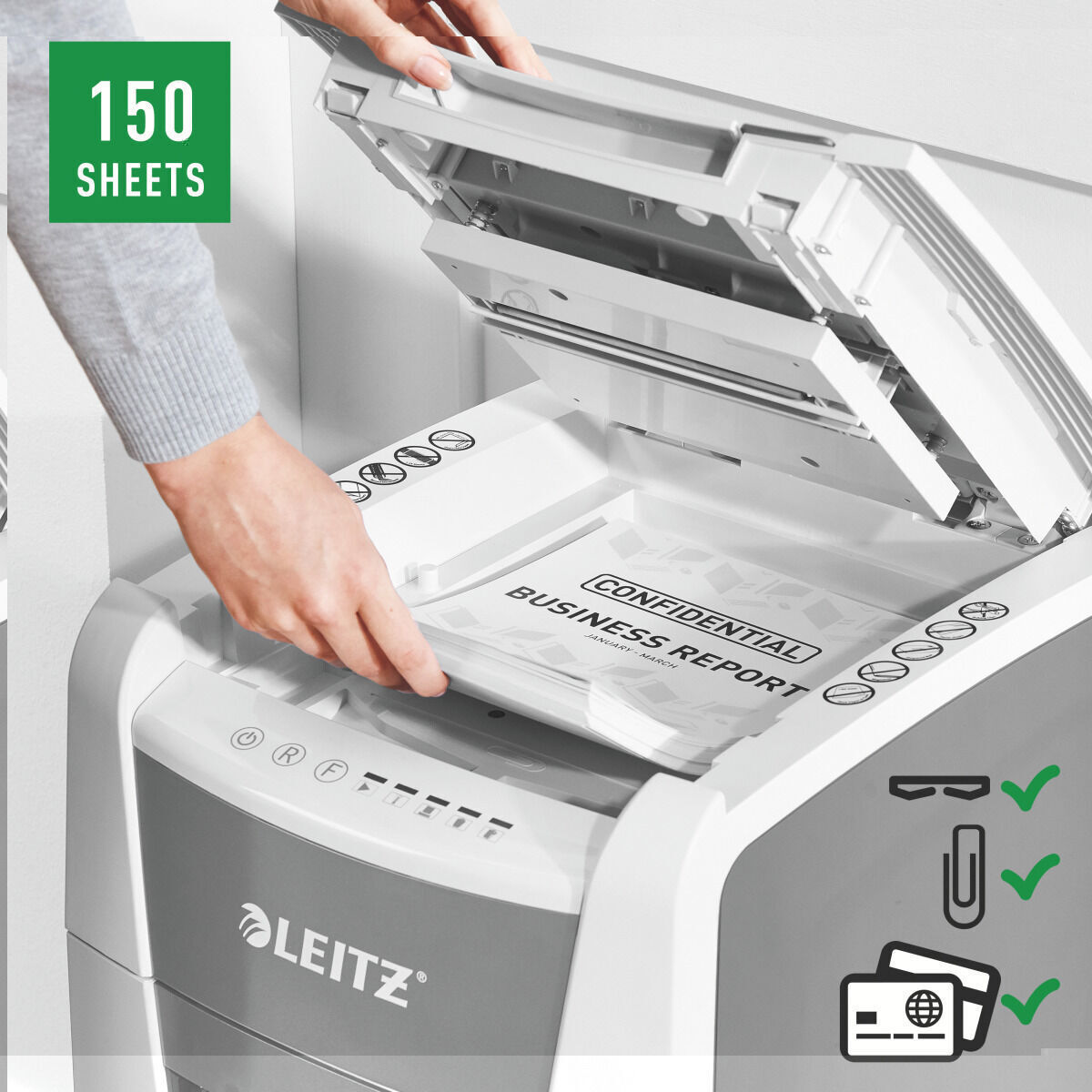 Leitz Καταστροφέας Εγγράφων Micro Cut 150 Φύλλων με Κάδο 44lt 80130000 - Image 5