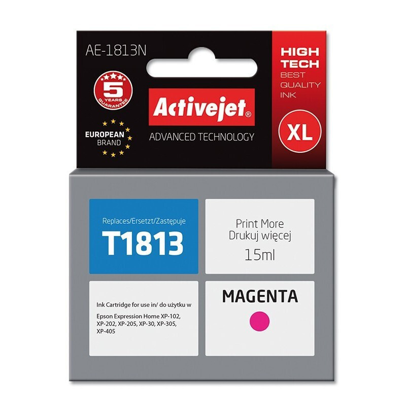 Compatible Epson Cartridge T1813 Magenta C13t18134010 Premium Activejet 5-year Warranty - Image 2