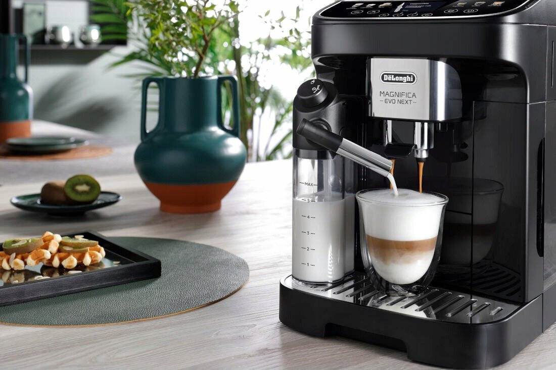 De'Longhi Magnifica Evo Next Αυτόματη Μηχανή Espresso 1450W Πίεσης 15bar για Cappuccino Μαύρη - Image 2