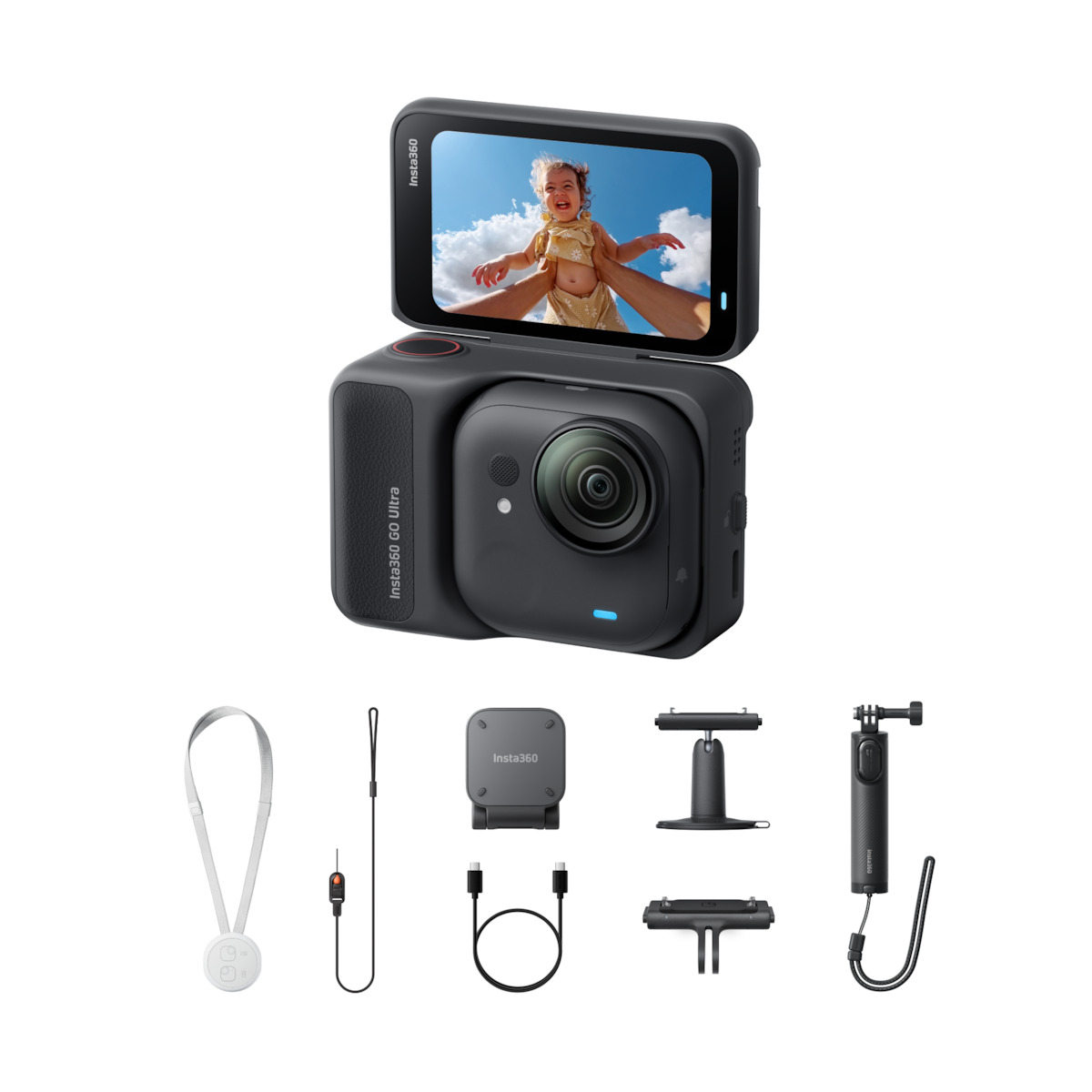 Insta360 GO Ultra Action Camera 4K Ultra HD Υποβρύχια Creator Bundle με Οθόνη Αφής 2.5" και Wi-Fi Midnight Black - Image 2