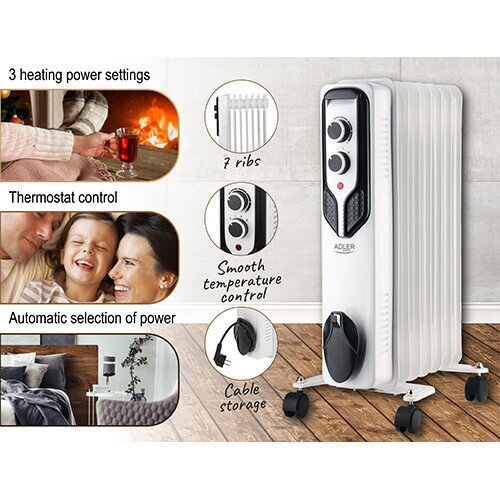 Adler Καλοριφέρ Λαδιού με 7 Φέτες 1500W - Image 4
