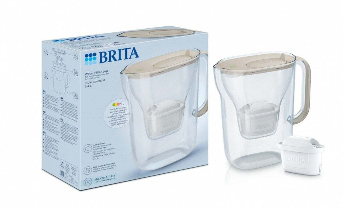 Brita Style Essential Κανάτα Σερβιρίσματος Πλαστική Sand με Φίλτρο 2400ml