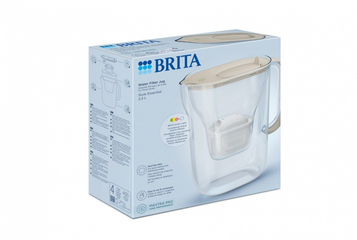 Brita Style Essential Κανάτα Σερβιρίσματος Πλαστική Sand με Φίλτρο 2400ml - Image 4
