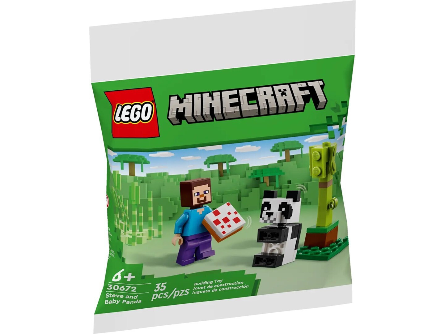 Lego Minecraft Steve & Baby Panda για 6+ Ετών - Image 4