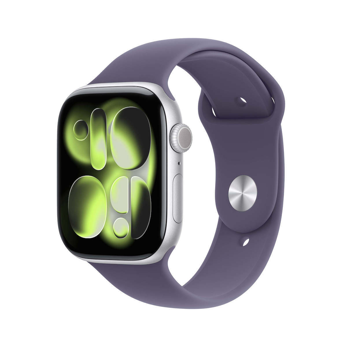 Apple Watch Series 11 Cellular Aluminium 42mm Αδιάβροχο με eSIM και Παλμογράφο (Silver Aluminium Case with Purple Fog Sport Band - M/L)