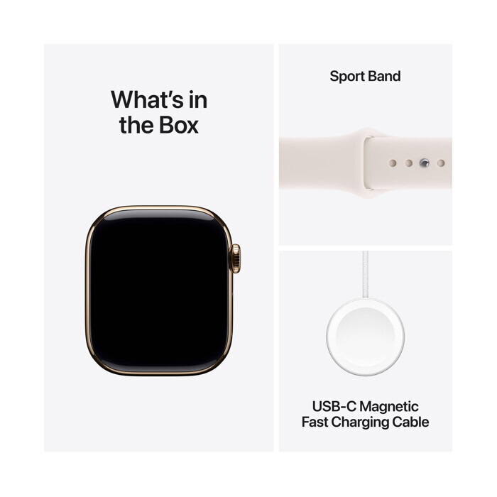 Apple Watch Series 11 Cellular Titanium 46mm Αδιάβροχο με eSIM και Παλμογράφο (Gold Titanium Case with Light Blush Sport Band - S/M) - Image 4