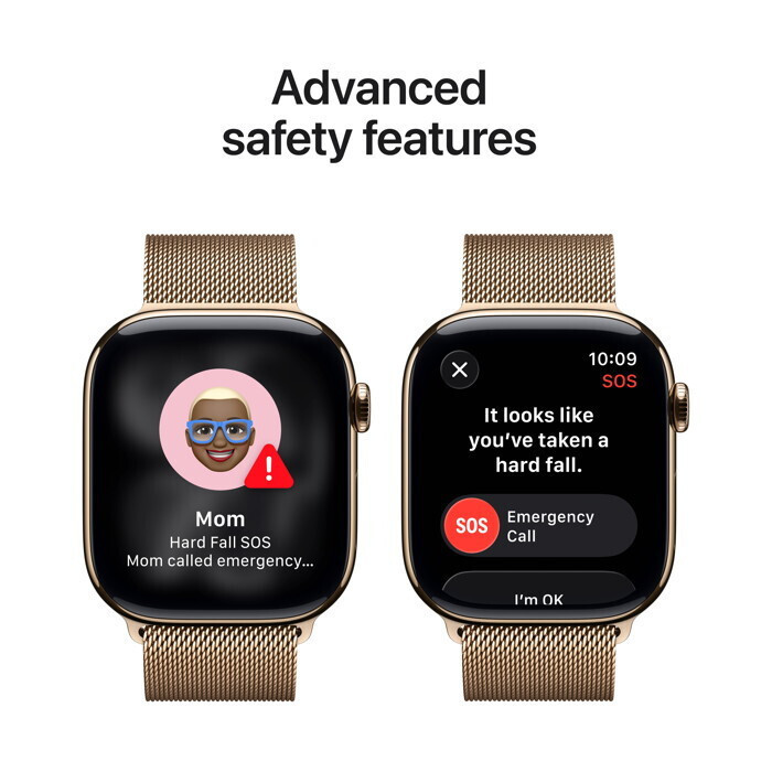 Apple Watch Series 11 Cellular Titanium 46mm Αδιάβροχο με eSIM και Παλμογράφο (Gold Titanium Case with Gold Milanese Loop - S/M) - Image 4