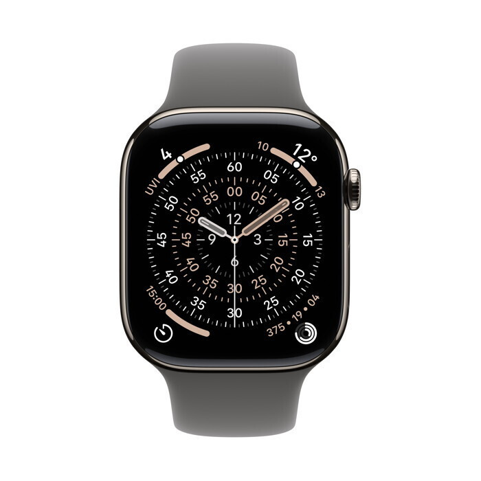 Apple Watch Series 11 Cellular Titanium 46mm Αδιάβροχο με eSIM και Παλμογράφο (Natural Titanium Case with Stone Grey Sport Band - S/M) - Image 2