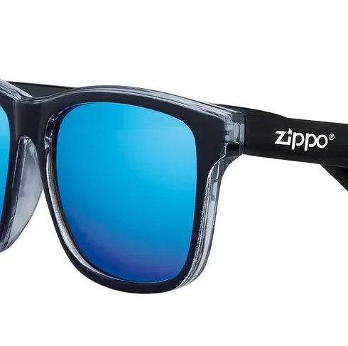 Zippo Unisex Γυαλιά Ηλίου με Γκρι Κοκκάλινο Σκελετό και Μπλε Καθρέφτη Φακό OB201-02 - Image 2