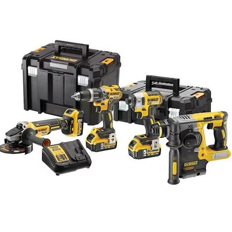 Dewalt DCK422P3T Σετ Γωνιακός Τροχός, Κρουστικό Δραπανοκατσάβιδο, Μπουλονόκλειδο & Πιστολέτο 18V με 3 Μπαταρίες 5Ah και Θήκη - Image 3