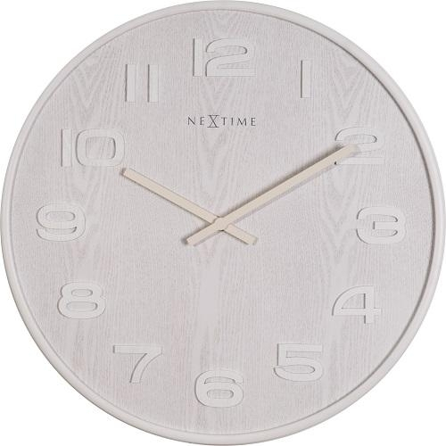 Nextime Ρολόι Τοίχου Ξύλινο Λευκό Ø35.5cm 3096WI - Image 4