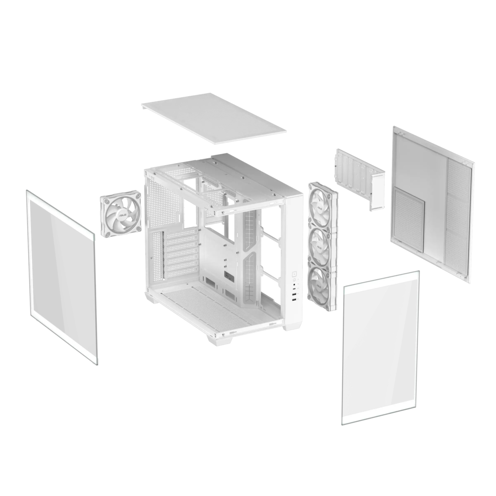 Asus A32 Plus Gaming Midi Tower Κουτί Υπολογιστή με Πλαϊνό Παράθυρο και ARGB Φωτισμό Λευκό - Image 12