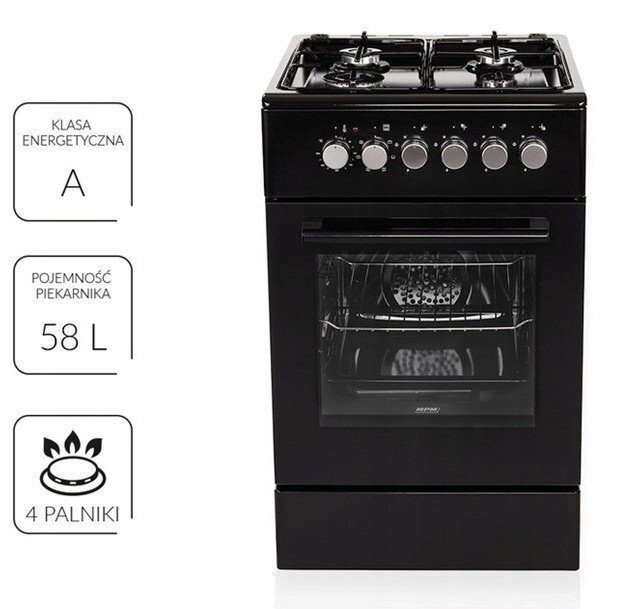 MPM Ελεύθερη με Εστίες Υγραερίου Μαύρη MPM-56-KGM-12B - Image 2
