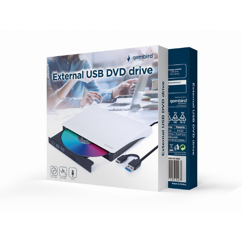 Gembird Εξωτερικός Οδηγός Blu-Ray Εγγραφής για Laptop Μαύρο DVD-USB-031-BW - Image 2