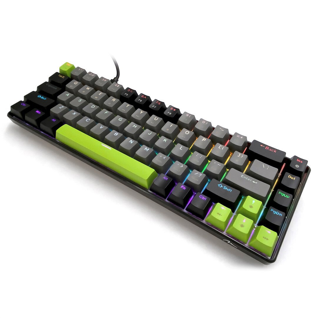 Media-Tech Red Core MX60 Gaming Μηχανικό Πληκτρολόγιο 60% με Cherry MX Red διακόπτες και RGB φωτισμό (International English) Green/Grey/Black - Image 3