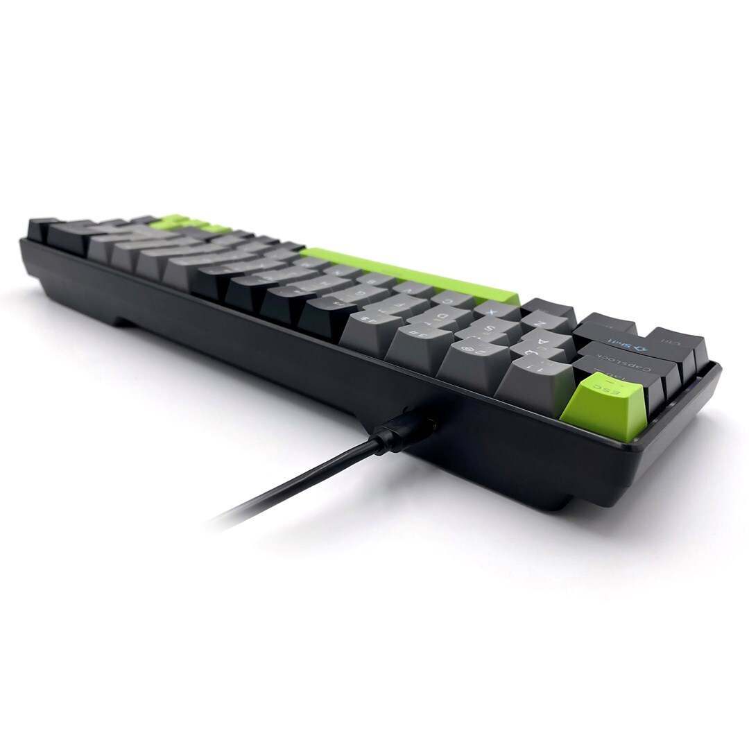 Media-Tech Red Core MX60 Gaming Μηχανικό Πληκτρολόγιο 60% με Cherry MX Red διακόπτες και RGB φωτισμό (International English) Green/Grey/Black - Image 5