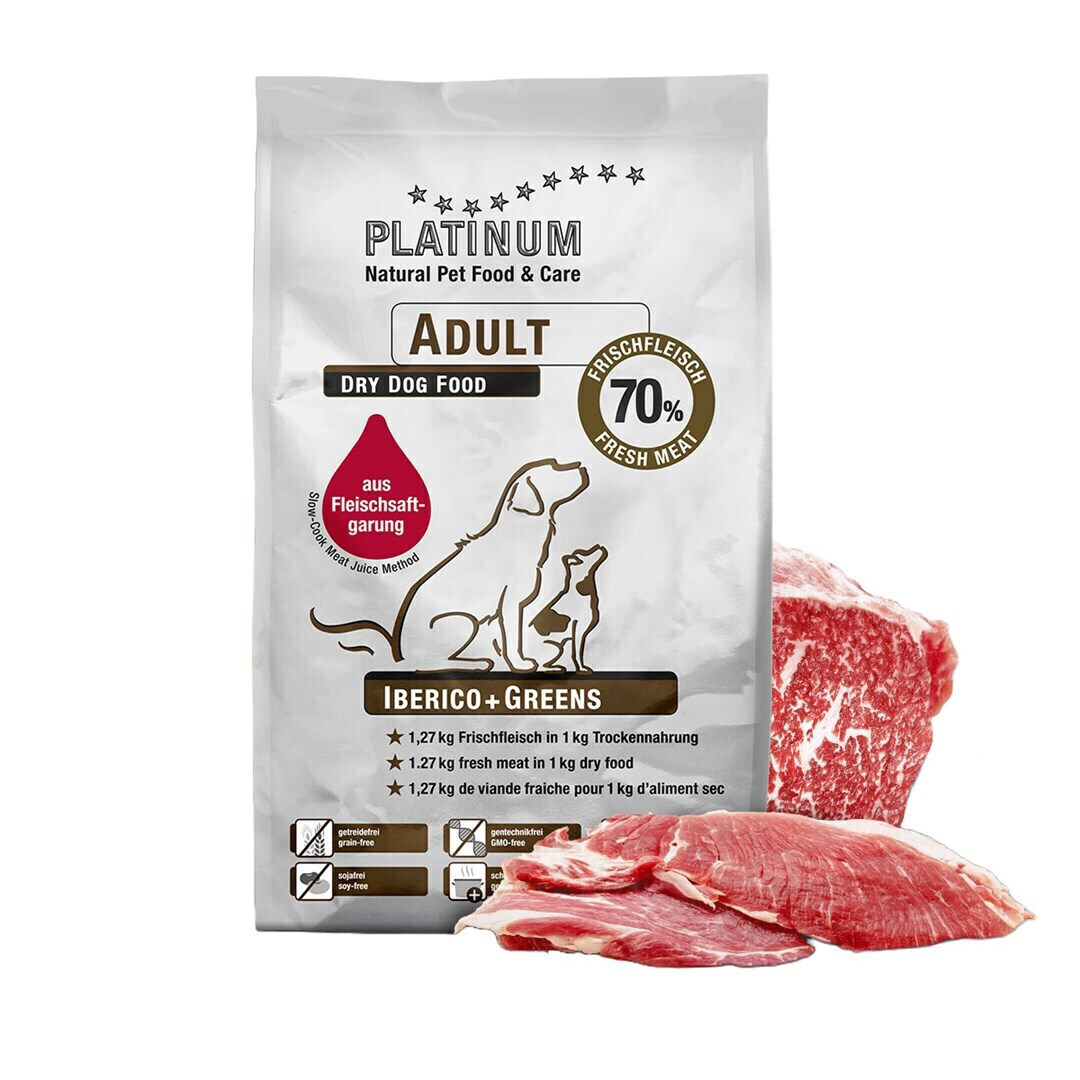 Platinum Pet Food & Care Iberico & Greens 15kg Ξηρά Τροφή χωρίς Σιτηρά & Γλουτένη για Ενήλικους Στειρωμένους Σκύλους με Κρέας