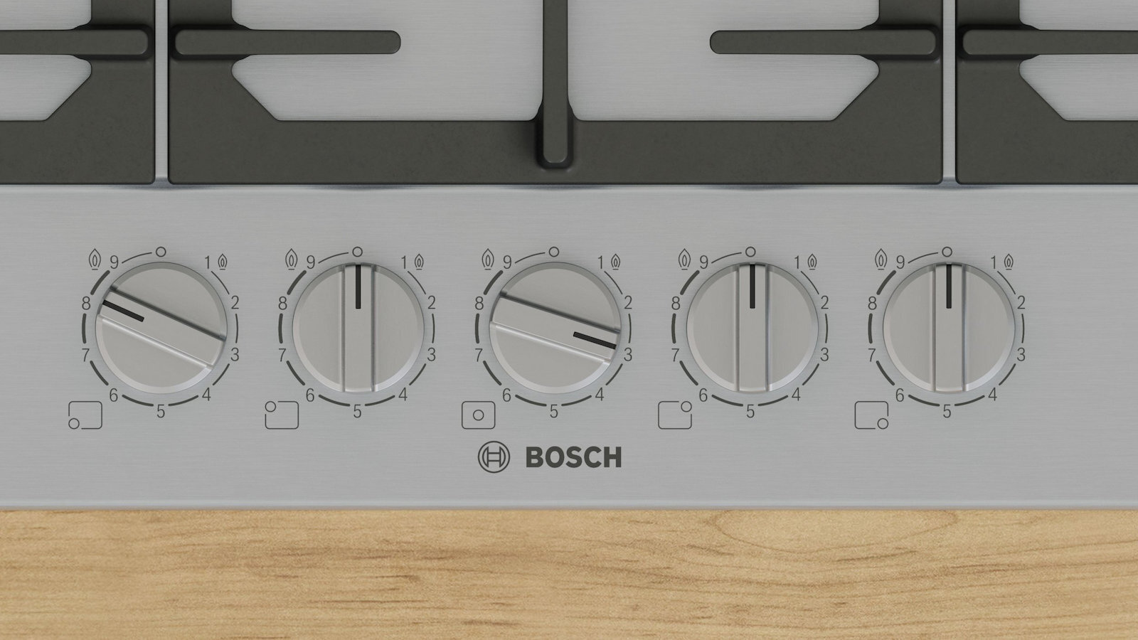 Bosch Serie 6 Εστία Φυσικού Αερίου Αυτόνομη 75x52εκ. Ασημί PCQ7A5I90 - Image 4