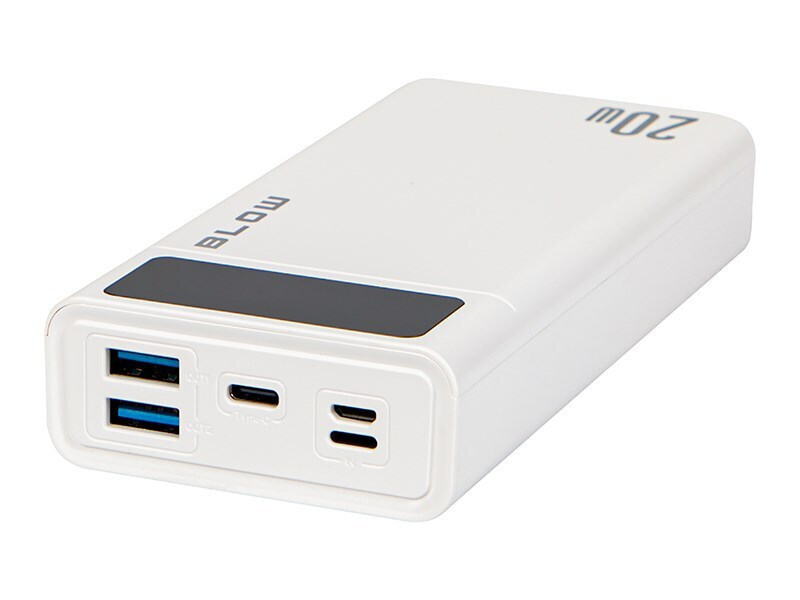 Blow PB20E Power Bank 20000mAh 20W με 2 Θύρες USB-A και Θύρα USB-C Λευκό - Image 3