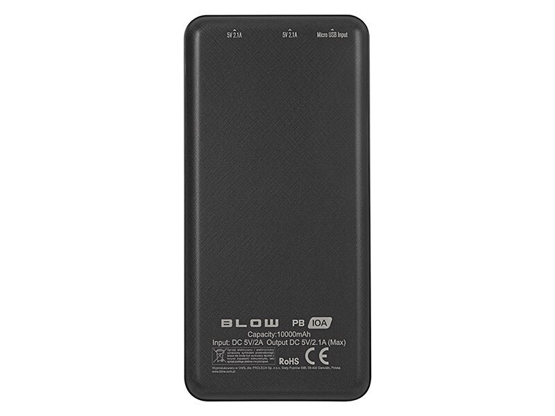 Blow PB10A Power Bank 10000mAh με 2 Θύρες USB-A Μαύρο - Image 3