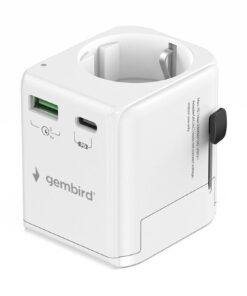 Gembird TPA-EU1A1C20-01-W Αντάπτορας Πρίζας από Universal σε Universal