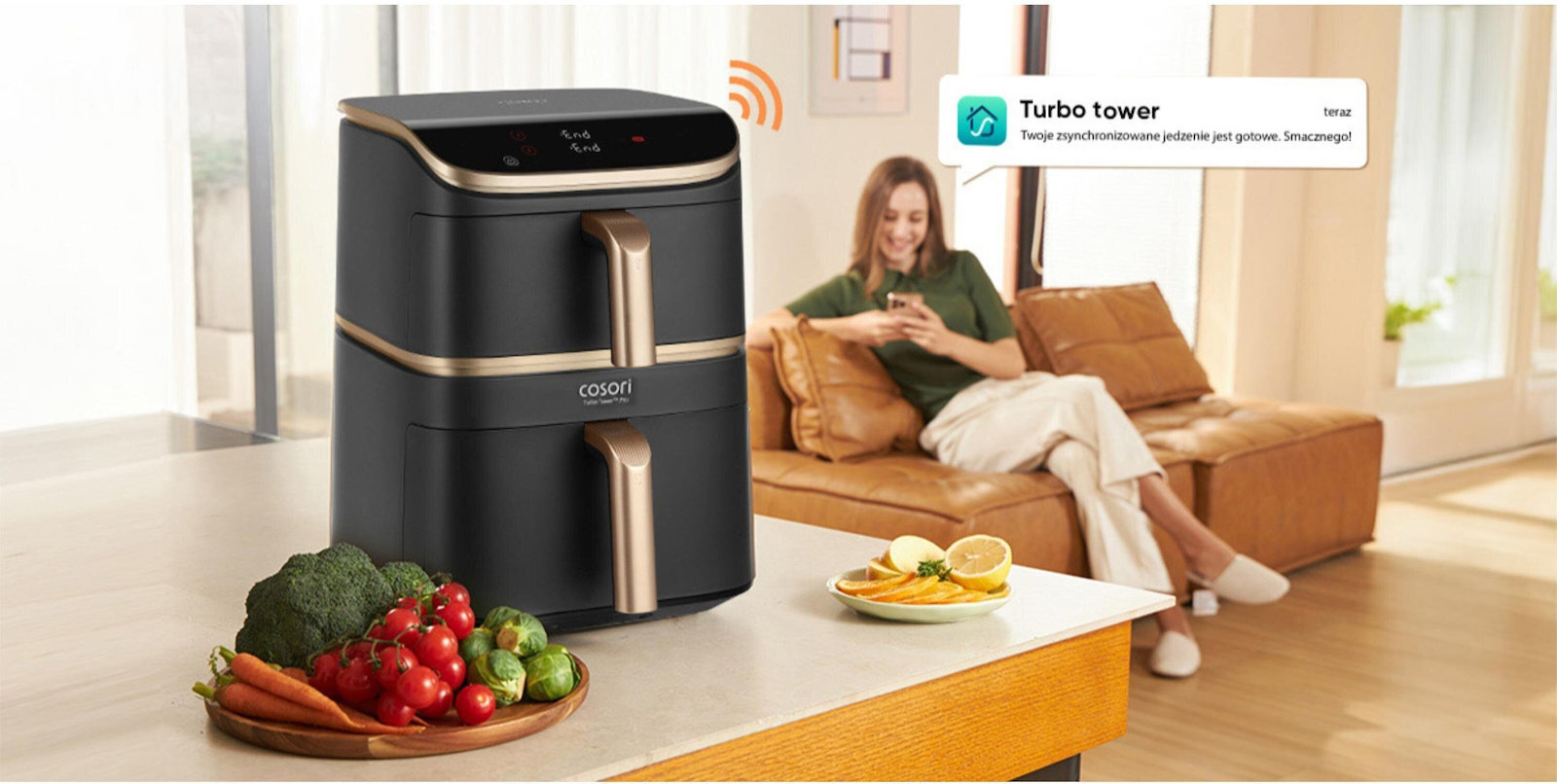 Cosori Turbo Tower Pro 10.8lt με Wi-Fi Μαύρο - Image 4