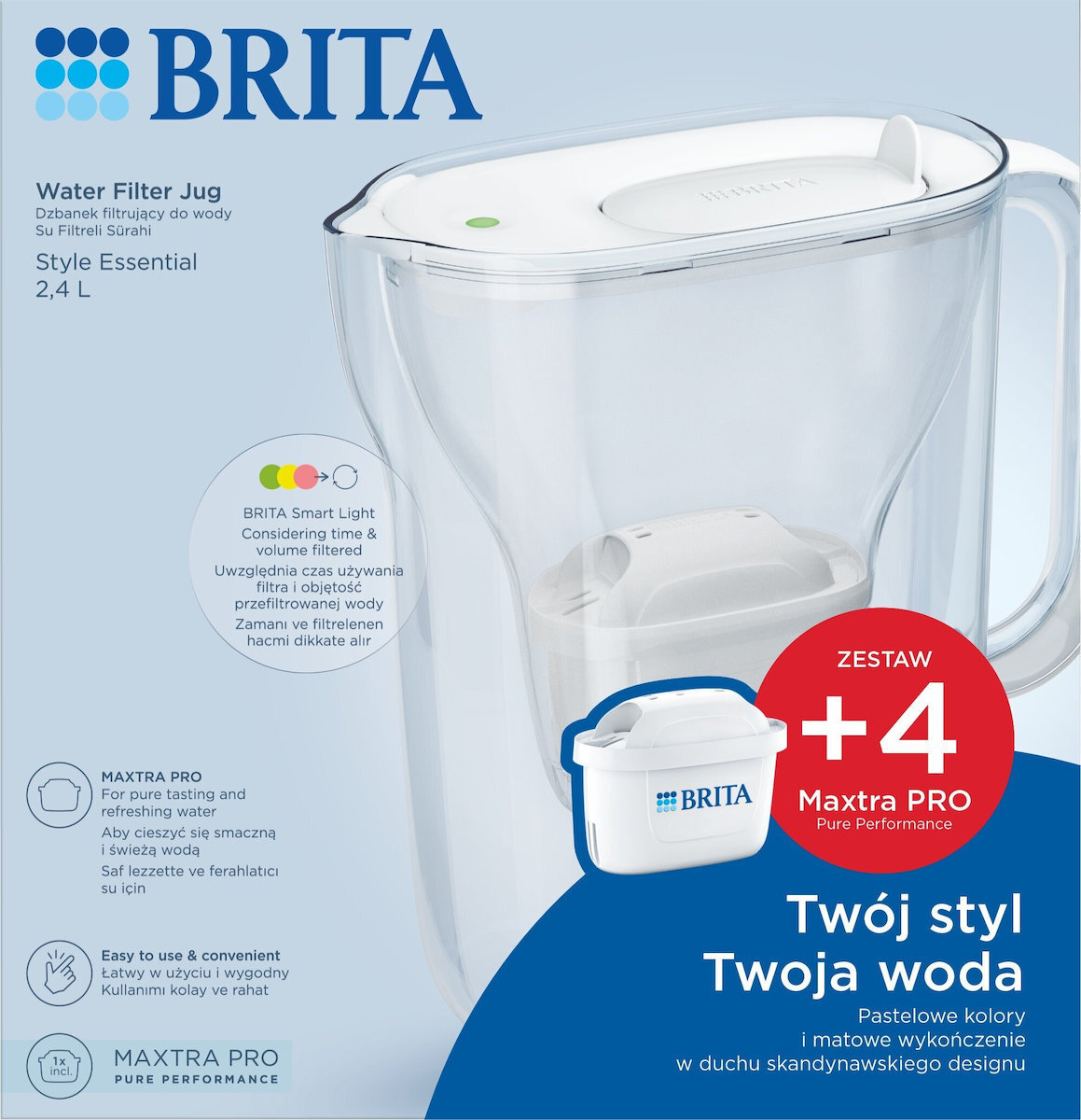 Brita Style Essential Κανάτα Σερβιρίσματος Πλαστική White με Φίλτρο 2400ml - Image 8
