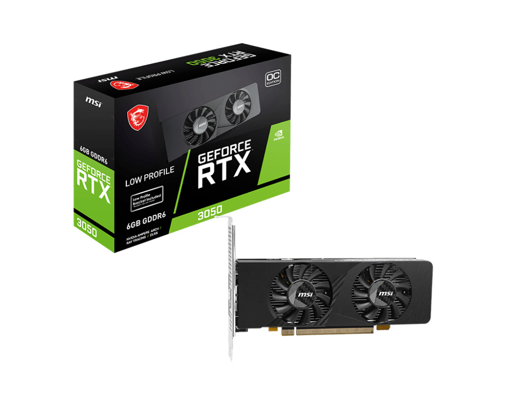 MSI GeForce RTX 3050 6GB GDDR6 LP E 6G OC Κάρτα Γραφικών