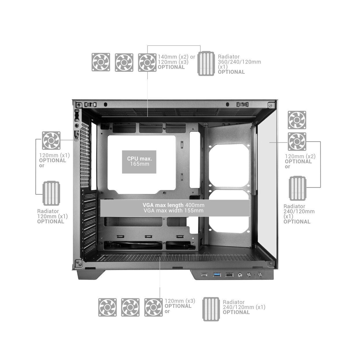 Mars Gaming MC-MIRAGE Gaming Midi Tower Κουτί Υπολογιστή Μαύρο - Image 8