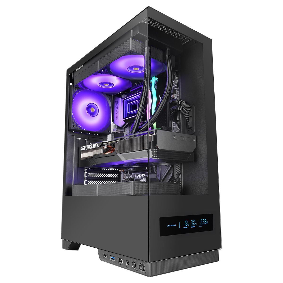 Mars Gaming MC-PULSAR Gaming Midi Tower Κουτί Υπολογιστή με Πλαϊνό Παράθυρο Μαύρο