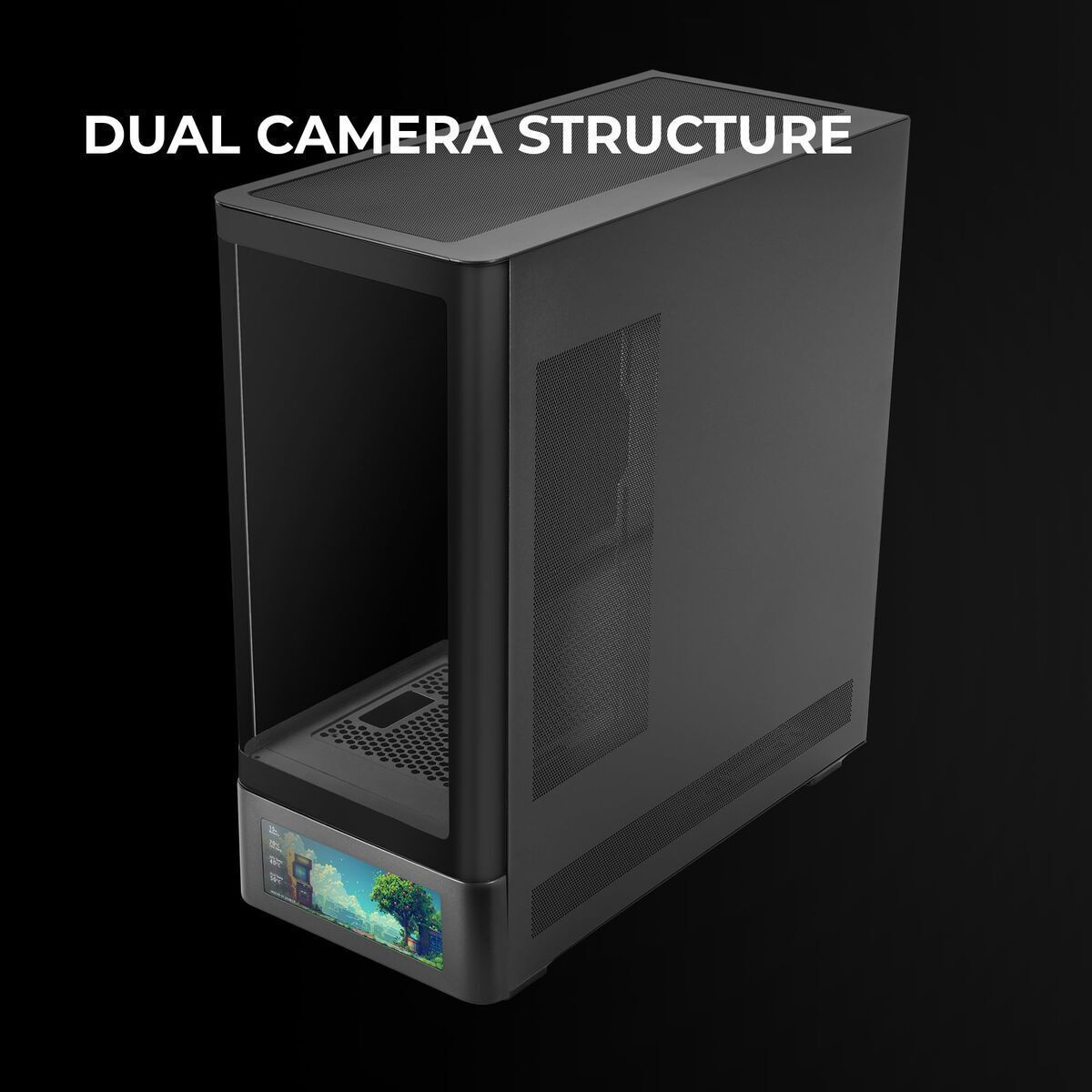 Mars Gaming MC-LCDPRO Gaming Midi Tower Κουτί Υπολογιστή με Πλαϊνό Παράθυρο Μαύρο - Image 3