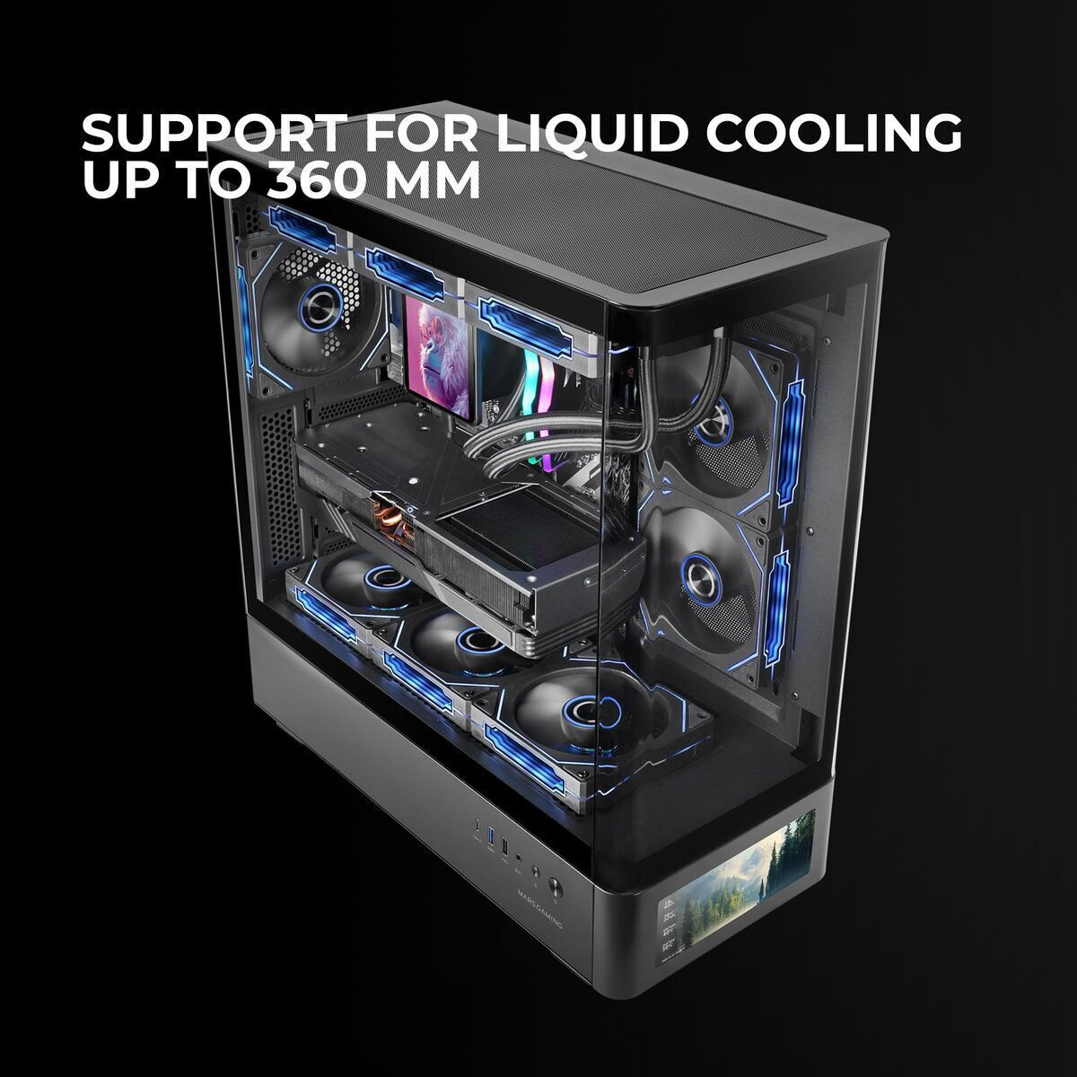 Mars Gaming MC-LCDPRO Gaming Midi Tower Κουτί Υπολογιστή με Πλαϊνό Παράθυρο Μαύρο - Image 6