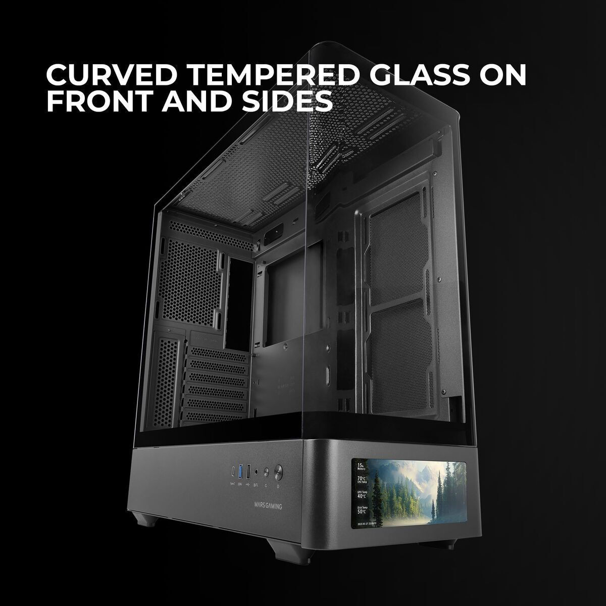 Mars Gaming MC-LCDPRO Gaming Midi Tower Κουτί Υπολογιστή με Πλαϊνό Παράθυρο Μαύρο - Image 7