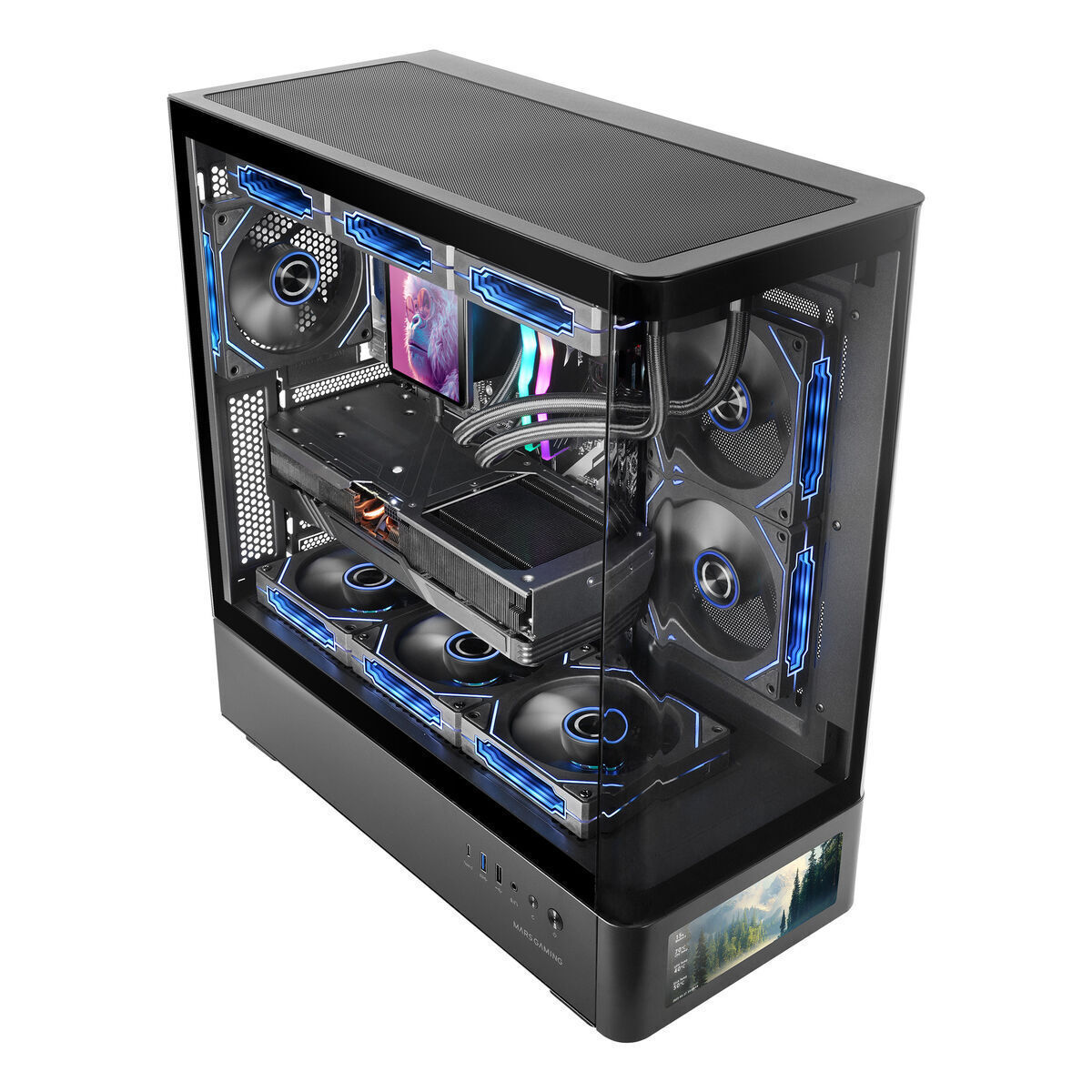 Mars Gaming MC-LCDPRO Gaming Midi Tower Κουτί Υπολογιστή με Πλαϊνό Παράθυρο Μαύρο - Image 12