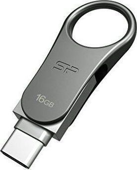 Silicon Power Mobile C80 16GB USB 3.1 Stick με σύνδεση USB-A & USB-C Ασημί - Image 2