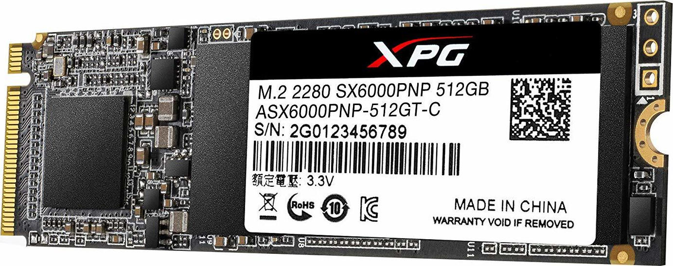Adata XPG SX6000 Pro SSD 512GB M.2 NVMe PCI Express 3.0 ASX6000PNP-512GT-C