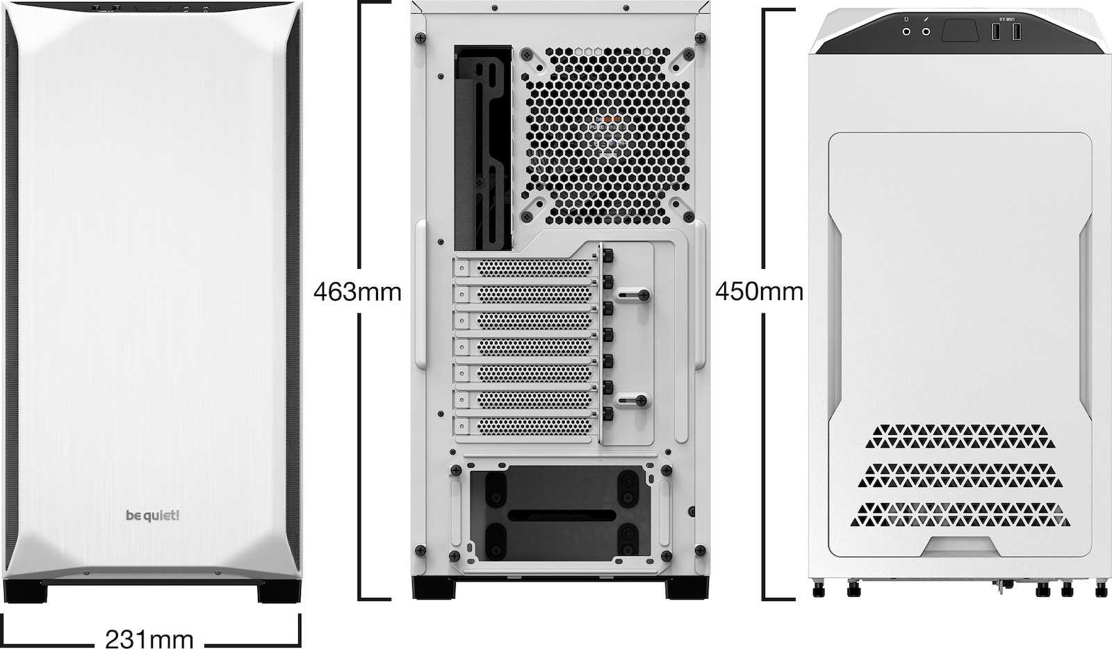 Be Quiet Pure Base 500 Midi Tower Κουτί Υπολογιστή με Πλαϊνό Παράθυρο Λευκό - Image 2