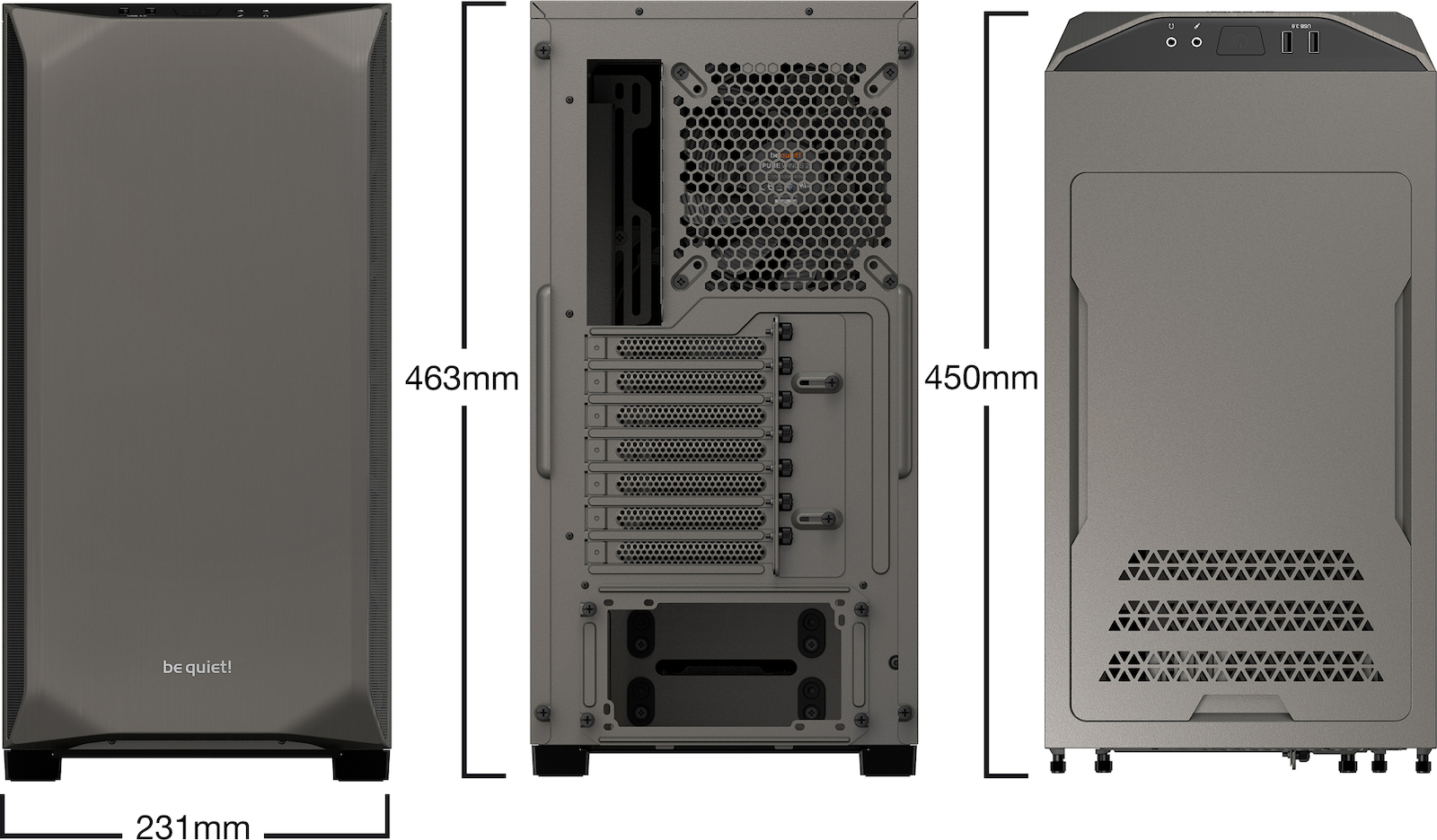 Be Quiet Pure Base 500 Midi Tower Κουτί Υπολογιστή με Πλαϊνό Παράθυρο Γκρι - Image 16